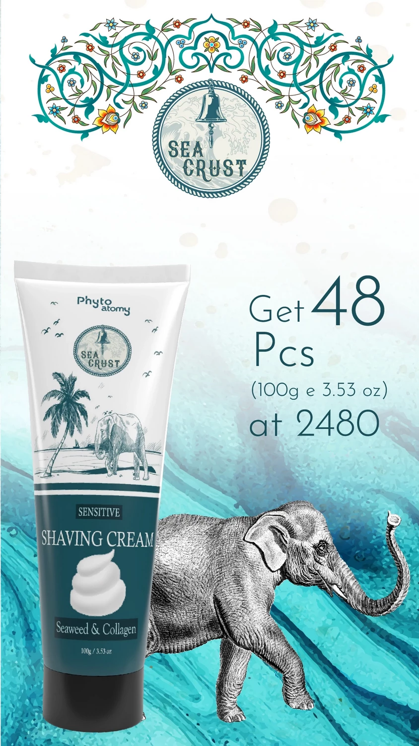 RBV B2B Seaweed & Collagen Shaving Cream (Tube) (100g)- 48 Pcs.
